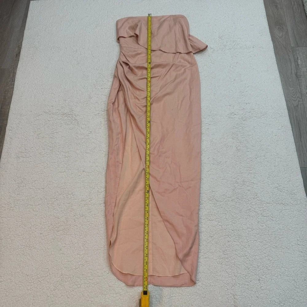 Rumer The Label Revolve Cascade Pink Midi Linen Blend Dress Size XS Retails $349 - Picture 12 of 13